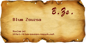 Blum Zsuzsa névjegykártya